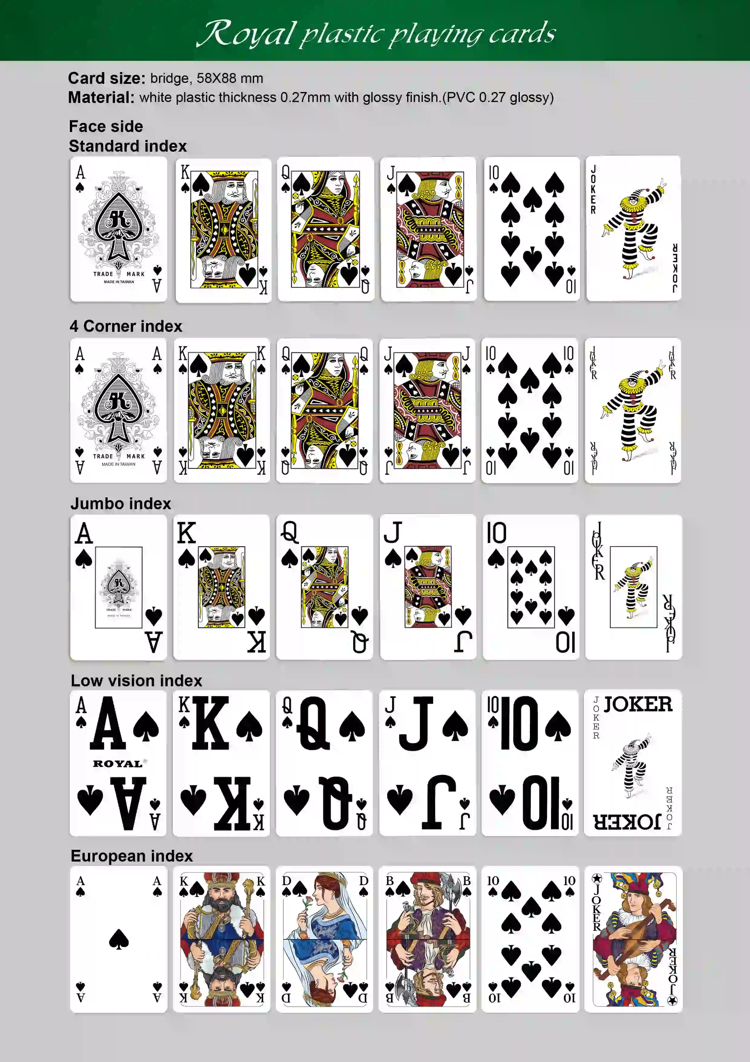 ROYAL Plastic Playing Cards - French Index
